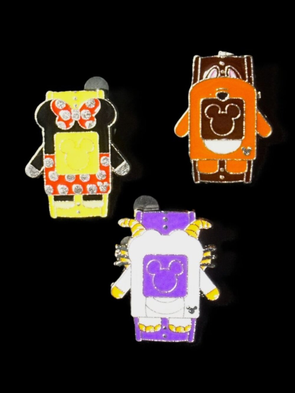 Disney Pin Trading 3 Pin Lot Featuring Magic Band Watch Chip, Minnie & Figment